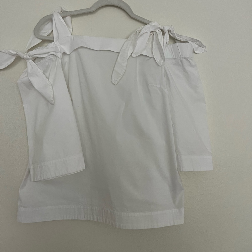 Banana Republic White Tie Front Blouse